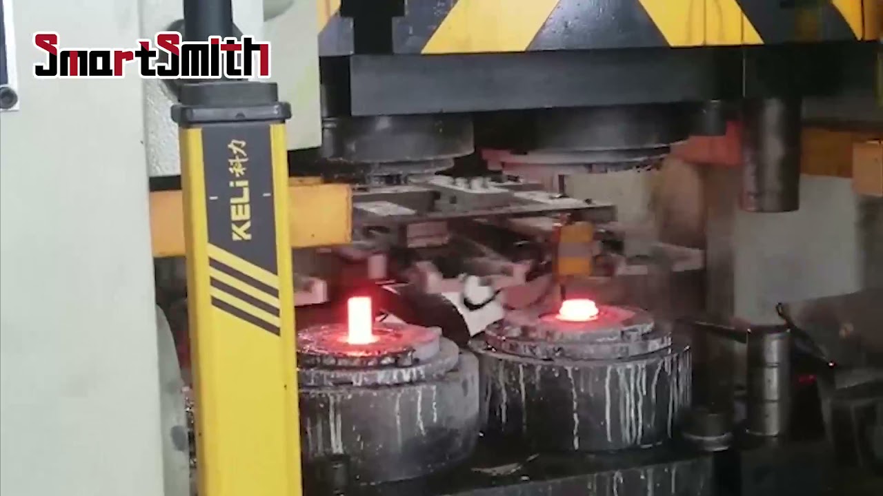 Automate multi station forging of Bevel Gear with graphite spray ...