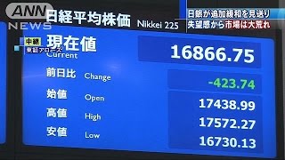 日銀が追加緩和見送り　失望感から株安・円高が加速(16/04/28)