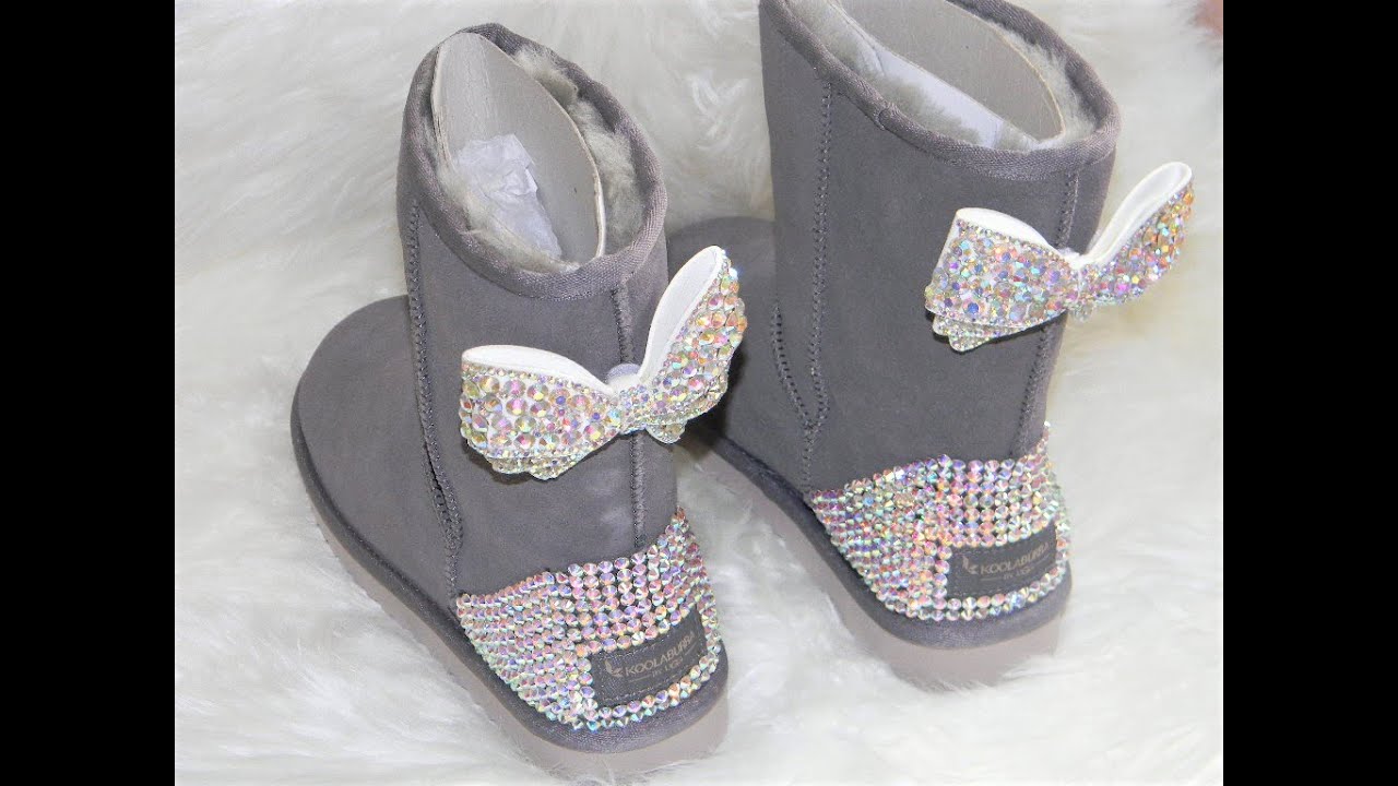 ugg boots with rhinestone bows on back