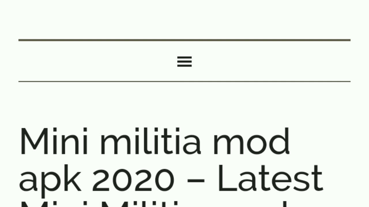 How to hack mini militia hack mod apk YouTube