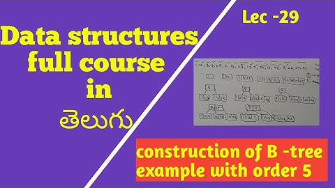Construction of B tree example in Data structure  | how to construct b tree for given elements 
