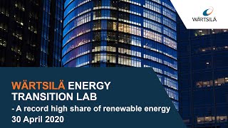 Wärtsilä Energy Transition Lab | Record high share of renewable energy
