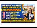 Maharaja Ganga Singh UniversityTranscript WESCanada,IQAS,ICES,ICAS NZQA 8427328156#weseca #wescanada