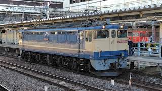 【OM入場に伴う牽引機返却回送】EF65 2080が単機で大宮駅11番線から発車するシーン（単8253レ）2025.04.09