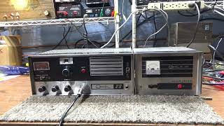 Vintage Courier 23 Tube Cb With Matching Courier Bl-100 Amplifier On The Bench.