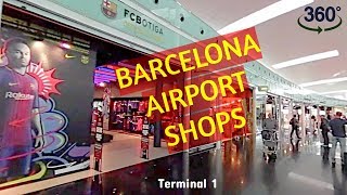 Barcelona Airport Shops, Terminal 1 walkthrough VR 360
