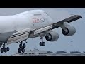 Extremely rare! Geo-Sky B747-200 old livery landing + taxi + take-off. 35 years old, LOUD engines!!