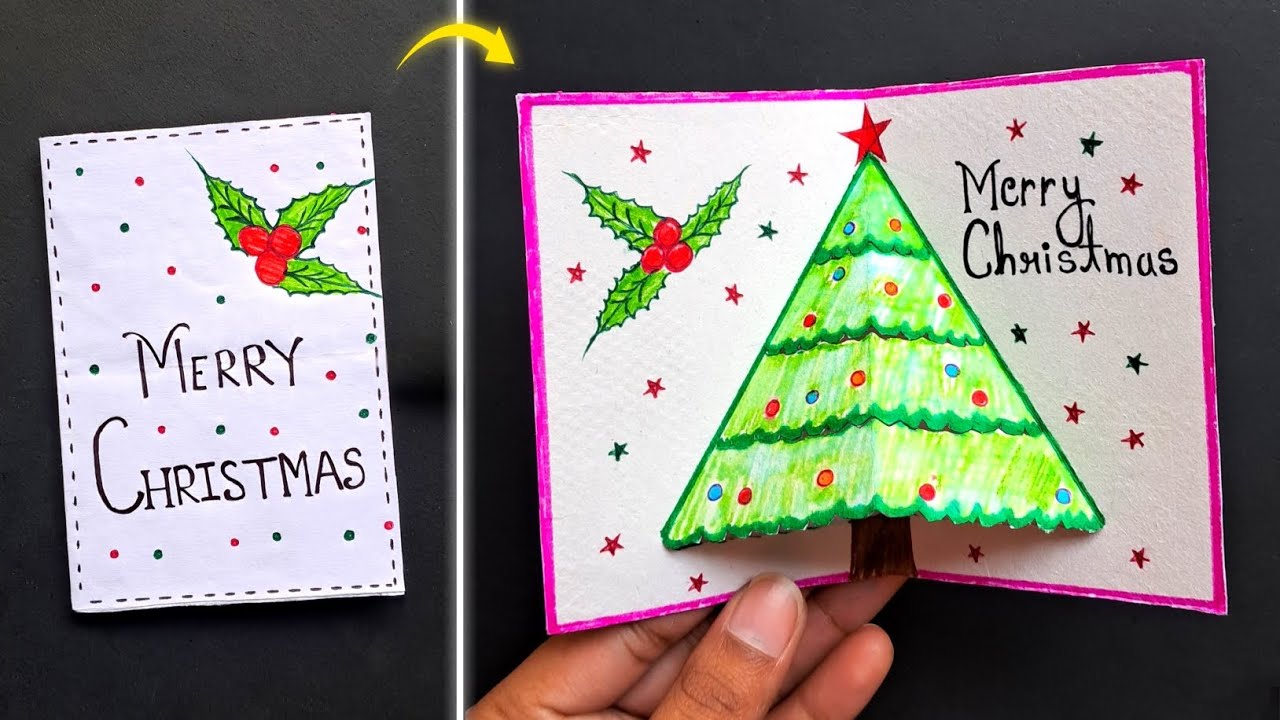 DIY Christmas pop up card | Christmas greeting card | Merry Christmas card