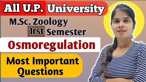 M.Sc. Zoology 1rst Semester || Important questions || OSMOREGULATION | MSc. Zoology