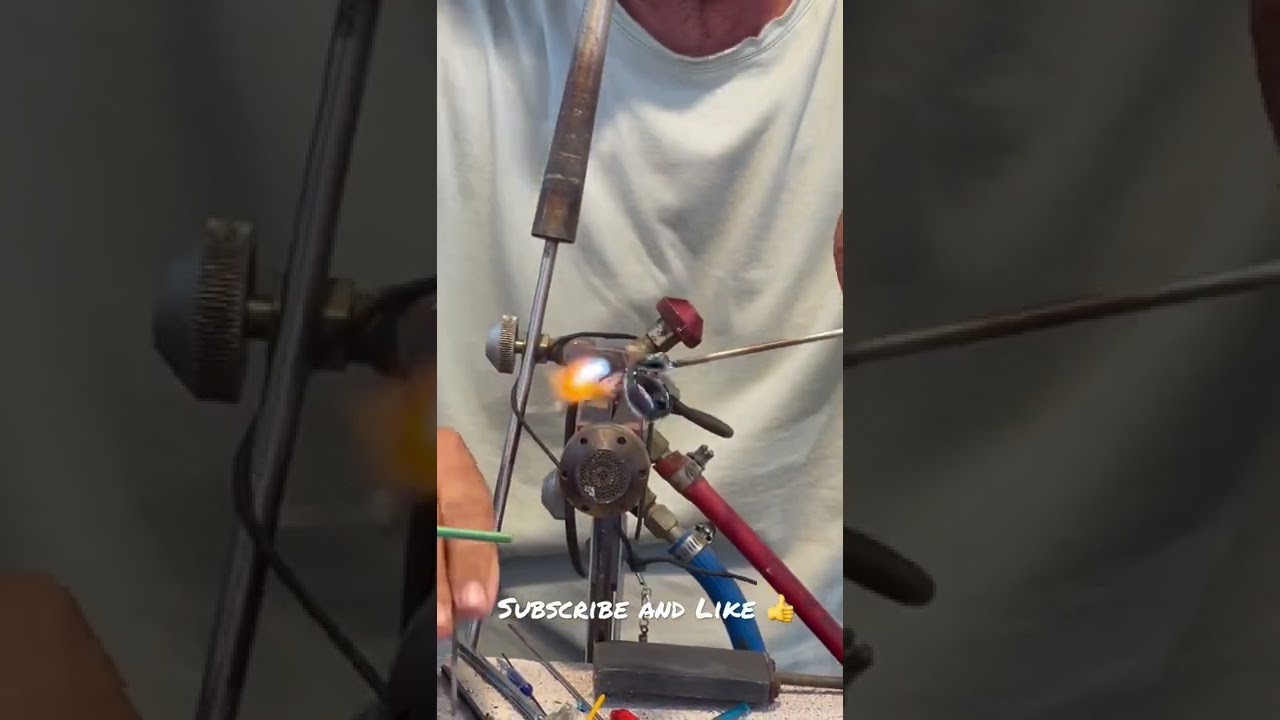 Glass master working on a silver insert glass ring - Part 4 - Bodrum Turkey