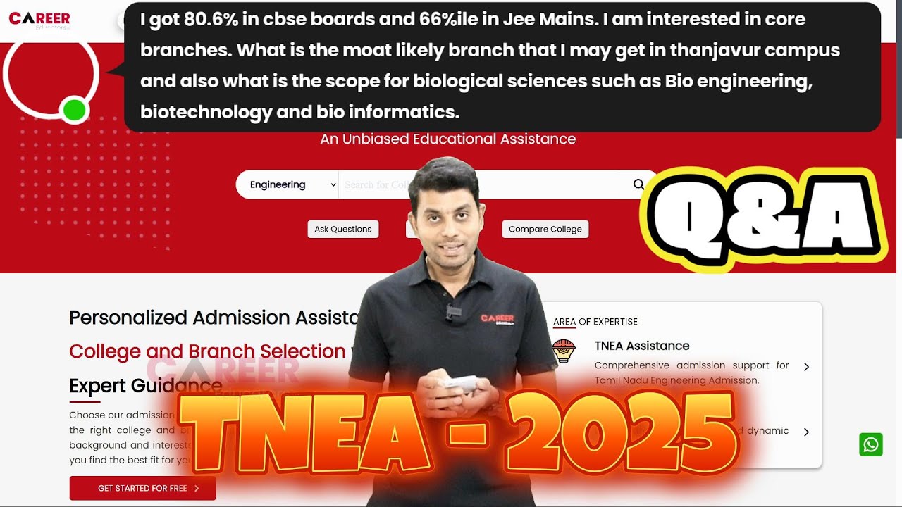 Q&A #20 | TNEA - 2025 | Best College and Branch |  Unbiased Admission Assistance