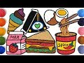 Menggambar Dan Mewarnai Toko makanan Untuk keluarga | Clay coloring/ convenience store