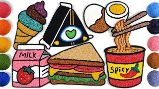 Coloring Convenience Store Food With Foam Clay For Family Sandwich, Ice Cream