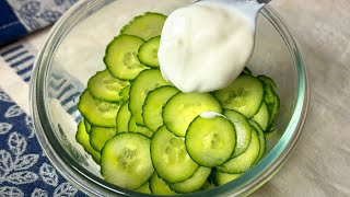 Eat this Creamy Cucumber Salad salad for dinner every day and you will lose belly fat!