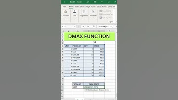 DMAX Function in excel. #exceltech #excelspreadsheettips #excelsolutions #datascience