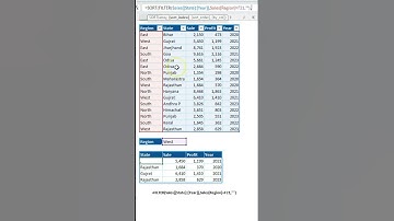 Excel Filter & Sort Formula