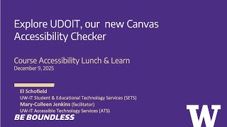 Course Accessibility Lunch & Learn: UDOIT