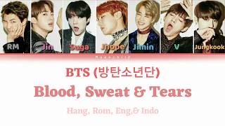 BTS (방탄소년단) - BLOOD SWEAT AND TEARS (Colour Coded Lyrics Hang/Rom/Eng/Indo)