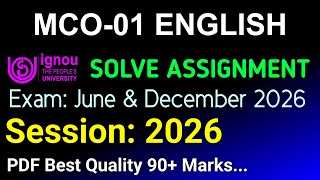 MCO 1 Solved Assignment 2025-26 English, MCO 1 Solved Assignment 25-26, MCO-01 Assignment