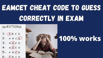 EAMCET CHEAT CODES || HOW TO GUESS CORRECT ANSWERS IN EAMCET EXAM | 100% WORKING | BEST WAY TO STUDY