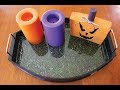 🎃Thrift Store Upcycle Glam Glitter Halloween Tray with Resin 🎃