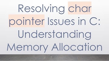 Resolving char pointer Issues in C: Understanding Memory Allocation