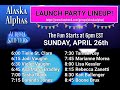 Alaska Alphas Launch Party Lineup