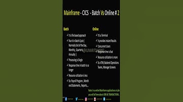 Mainframe CICS Batch vs Online #kumaritchannel #mainframe #cics