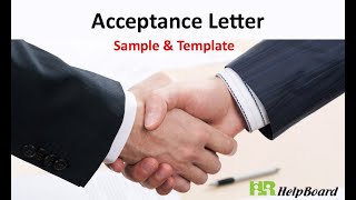 Acceptance Letter Format | Download Free Acceptance Letter Template & Sample | HRhelpboard