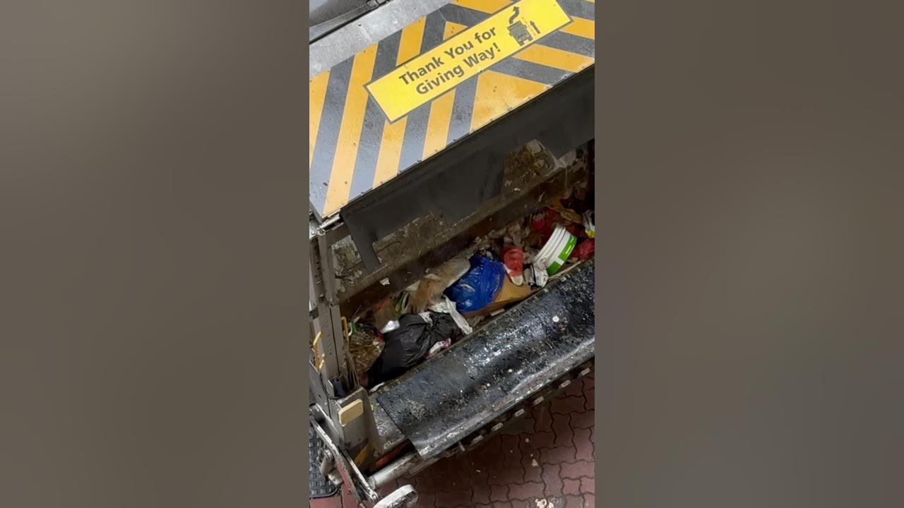 Garbage truck crushes PAIL! shorts YouTube