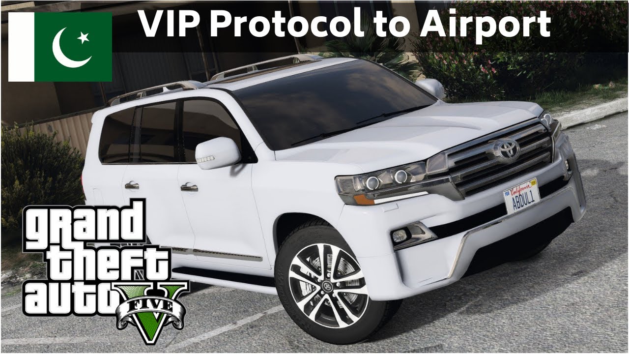 Pak Vip Protocol GTA 5 Pakistani VIP Protocol to Airport PIA Airplane Land Cruiser ...