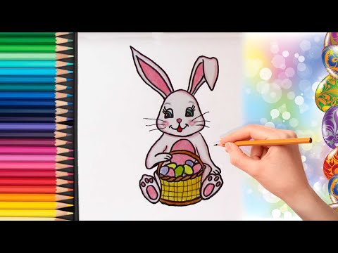 How to Draw an Easter Bunny easy, step by step || Как нарисовать кролика || Як намалювати кролика