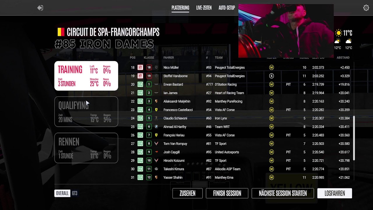 Le Mans Ultimate setup test Spa vorbereitung