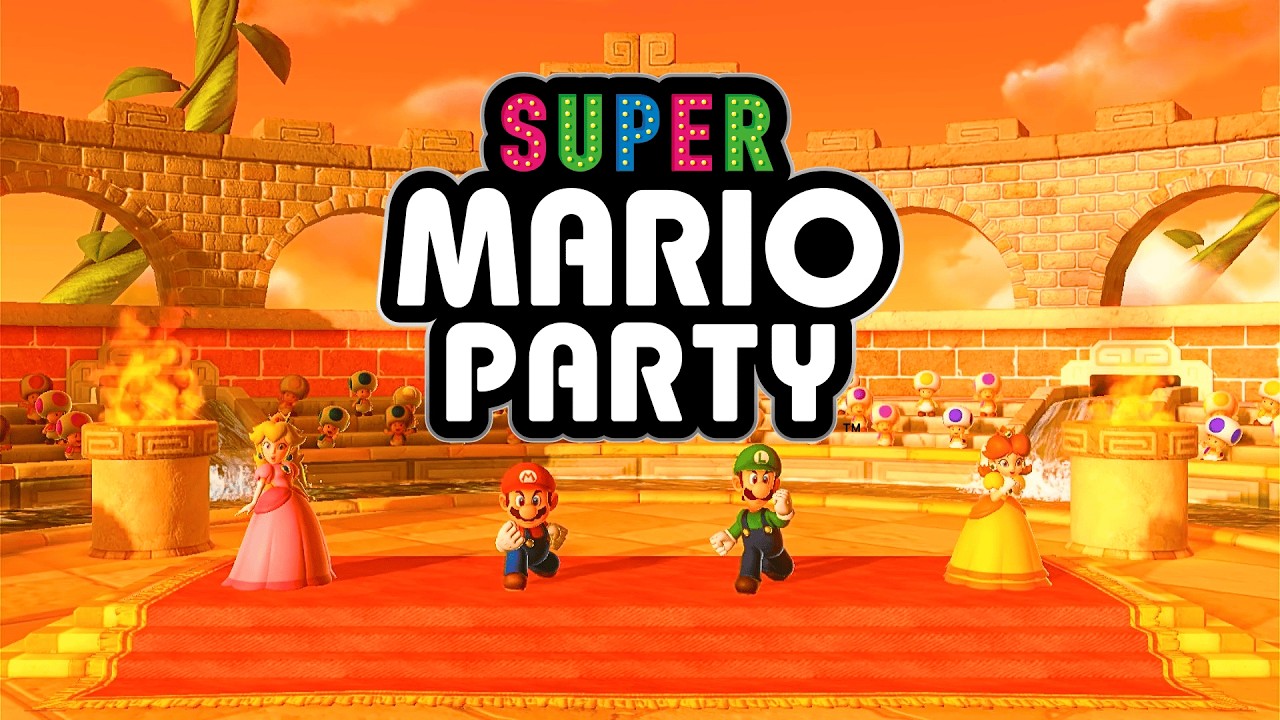 Super Mario Party | Peach vs Mario vs Luigi vs Daisy | Mariothon | Nintendo Switch Gameplay