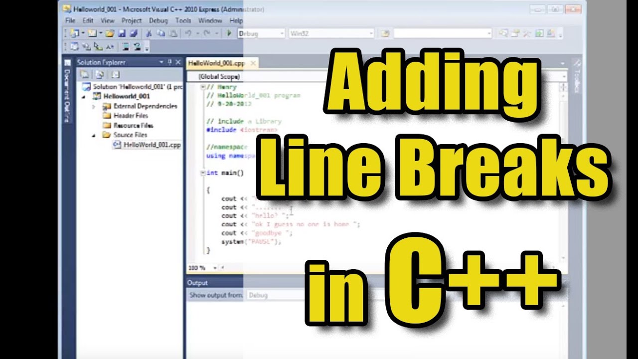 Visual C Adding Line Breaks Youtube