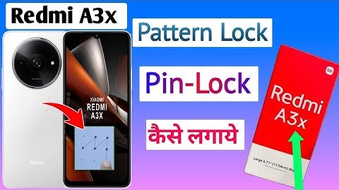 Redmi A3x me Pattern pin lock kaise lagaye/how to set screen lock in redmi a3x