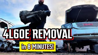 👨🏻‍🔧Another Day at the Junkyard: 4L60E TRANSMISSION REMOVAL IN 8MINS??