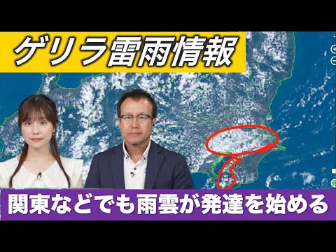 ゲリラ雷雨情報 関東などでも雨雲が発達中　午後は広範囲で急変に注意