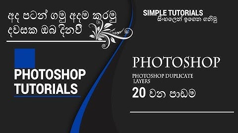 Basic photo shop tutorial #Sinhala  #photo shop duplicate layers part  20