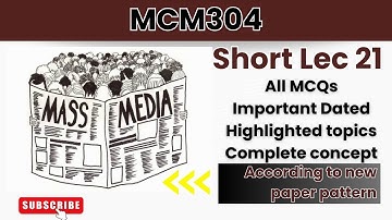 MCM304 Short Lecture 21_Highlighted Questions_short Lectures_FinalTerm_Full Detail In Short Time