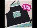 Avental para cozinha - Como fazer -DIY Kitchen Apron Cutting And Stitching  -Delantal de cocina