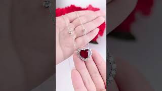 Famous Best Valentine's Day Gift for Her |  Heart Shape Ruby Necklace Wealth
