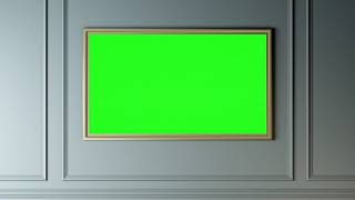 The Wall With A Picture Of A Tv Green Screen Alpha - Chroma Key - No Copyright