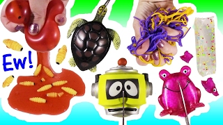 Cutting OPEN Squishy TURTLE! Homemade Slime Stress BALL! LIZARD! FROG Sprinkle Glitter Squishy! FUN