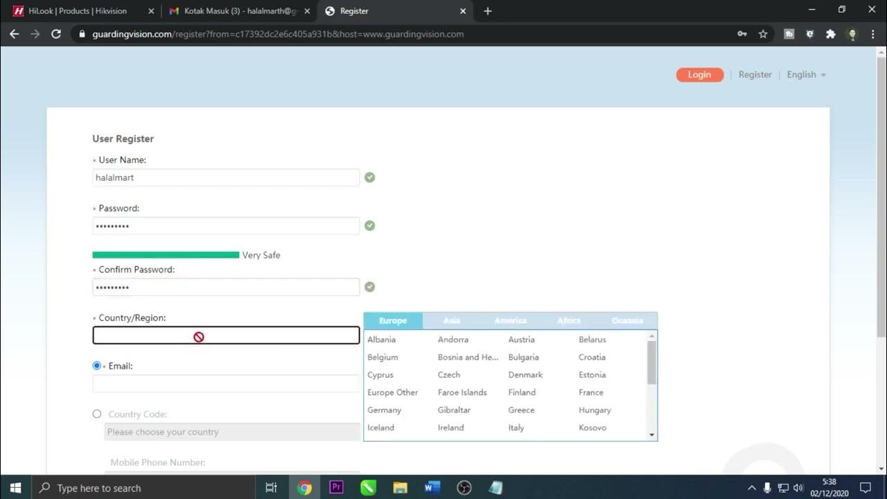 How To Register Account HiLook GuardingVision - YouTube