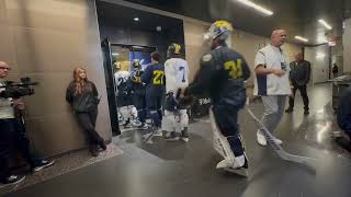 Michigan Ad Warde Manuel Greets Hockey Team After Practice In Vegas