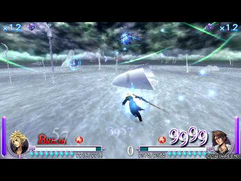 Dissidia bettle Cloud vs Squall