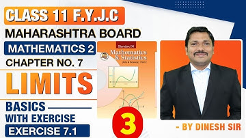 Class 11 Chp.7 Limits Lec-3 Ex.7.1 | FYJC Science/Arts | MATHS I | Success Batch | Dinesh Sir