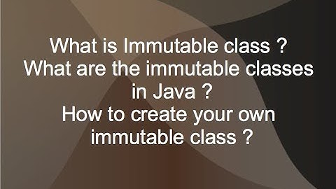 Immutable Class in Java (Interview Question)