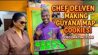 MAKING DECORATING GUYANA MAP COOKES
